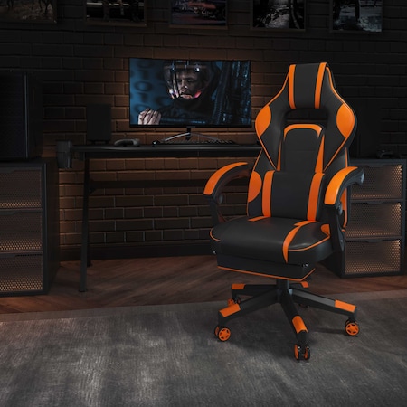 Flash Furniture Black/Orange Reclining Gaming Chair with Footrest CH-00288-OR-GG